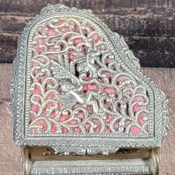 Vintage Gold Tone Piano Music Ring Box - Japan Made - Picture 6 of 11